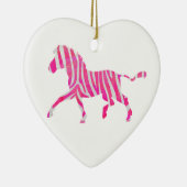 Zebra Hot Pink und White Silhouette Keramik Ornament (Rechts)