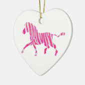 Zebra Hot Pink und White Silhouette Keramik Ornament (Links)