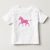Zebra Hot Pink und White Silhouette Kleinkind T-shirt (Vorderseite)