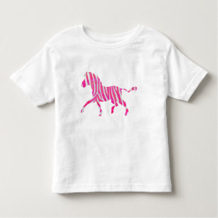 Zebra Hot Pink und White Silhouette Kleinkind T-shirt
