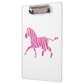 Zebra Hot Pink und White Silhouette Klemmbrett (Links)