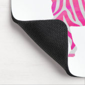 Zebra Hot Pink und White Silhouette Mousepad (Ecke)