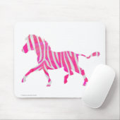 Zebra Hot Pink und White Silhouette Mousepad (Mit Mouse)