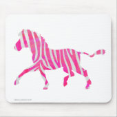 Zebra Hot Pink und White Silhouette Mousepad (Vorne)