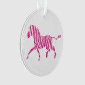 Zebra Hot Pink und White Silhouette Ornament (Vorderseite)