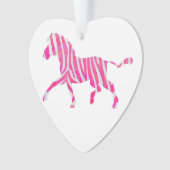Zebra Hot Pink und White Silhouette Ornament (Vorderseite)