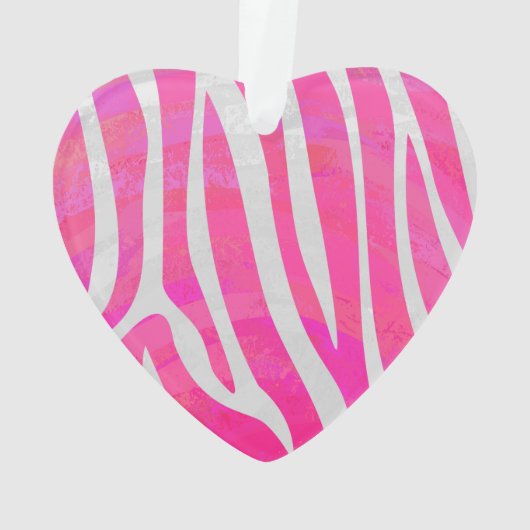 Zebra Hot Pink und White Silhouette Ornament (Rückseite)