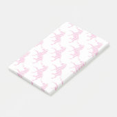 Zebra Hot Pink und White Silhouette Post-it Klebezettel (angewinkelt)