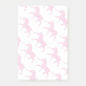 Zebra Hot Pink und White Silhouette Post-it Klebezettel (Vorderseite)