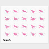 Zebra Hot Pink und White Silhouette Runder Aufkleber (Blatt)