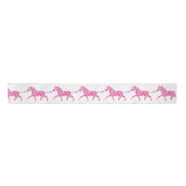 Zebra Hot Pink und White Silhouette Satinband (Vorderseite)