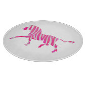 Zebra Hot Pink und White Silhouette Schneidebrett (Ecke)
