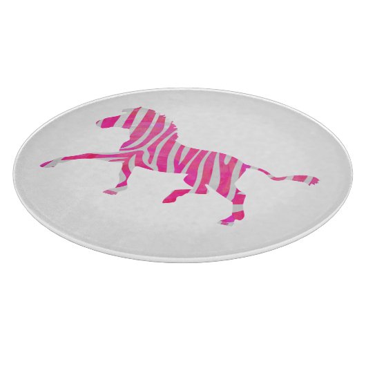 Zebra Hot Pink und White Silhouette Schneidebrett (Ecke)
