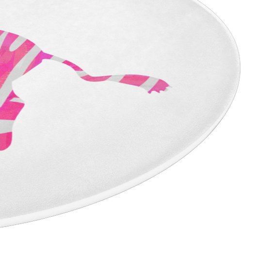 Zebra Hot Pink und White Silhouette Schneidebrett (Ecke)