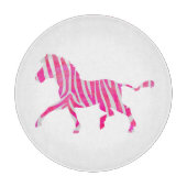 Zebra Hot Pink und White Silhouette Schneidebrett (Vorderseite)