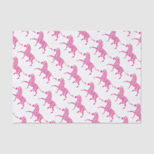 Zebra Hot Pink und White Silhouette Seidenpapier