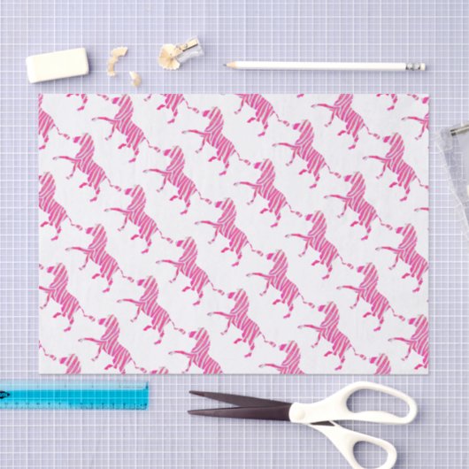 Zebra Hot Pink und White Silhouette Seidenpapier (Handwerk)