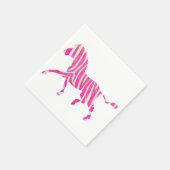 Zebra Hot Pink und White Silhouette Serviette (Ecke)