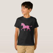 Zebra Hot Pink und White Silhouette T-Shirt (Vorne ganz)