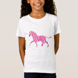 Zebra Hot Pink und White Silhouette T-Shirt