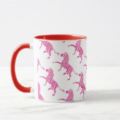Zebra Hot Pink und White Silhouette Tasse (Links)