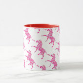 Zebra Hot Pink und White Silhouette Tasse (Zentrum)