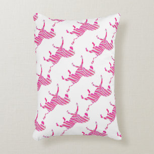 Zebra Hot Pink und White Silhouette Zierkissen