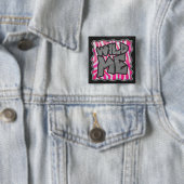 Zebra Hot Pink und White Wild Me Button (Beispiel)