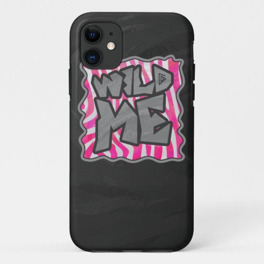 Zebra Hot Pink und White Wild Me Case-Mate iPhone Hülle (Rückseite)