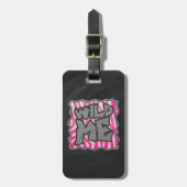 Zebra Hot Pink und White Wild Me Gepäckanhänger (Vorderseite vertikal)