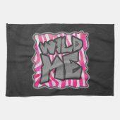Zebra Hot Pink und White Wild Me Handtuch (Horizontal)