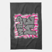 Zebra Hot Pink und White Wild Me Handtuch (Vertikal)