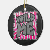 Zebra Hot Pink und White Wild Me Keramikornament (Links)