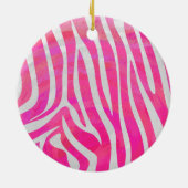 Zebra Hot Pink und White Wild Me Keramikornament (Hinten)