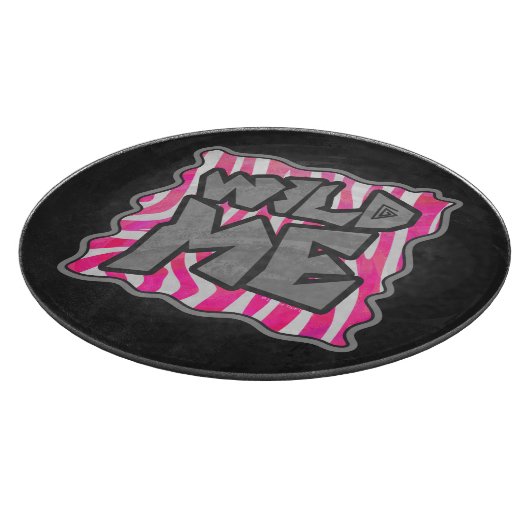 Zebra Hot Pink und White Wild Me Schneidebrett (Ecke)
