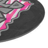 Zebra Hot Pink und White Wild Me Schneidebrett (Ecke)