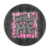 Zebra Hot Pink und White Wild Me Schneidebrett (Vorderseite)