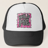 Zebra Hot Pink und White Wild Me Truckerkappe (Vorderseite)