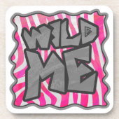 Zebra Hot Pink und White Wild Me Untersetzer (Vorderseite)