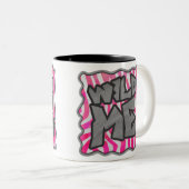 Zebra Hot Pink und White Wild Me Zweifarbige Tasse (VorderseiteRechts)