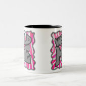Zebra Hot Pink und White Wild Me Zweifarbige Tasse (Mittel)