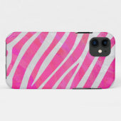 Zebra Hot Rosa und White Print Case-Mate iPhone Hülle (Rückseite (Horizontal))