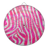 Zebra Hot Rosa und White Print Dartscheibe (vorne)