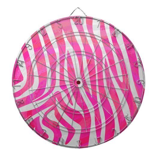 Zebra Hot Rosa und White Print Dartscheibe (vorne)