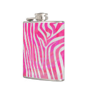 Zebra Hot Rosa und White Print Flachmann (Links)