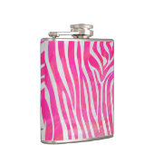 Zebra Hot Rosa und White Print Flachmann (Rechts)