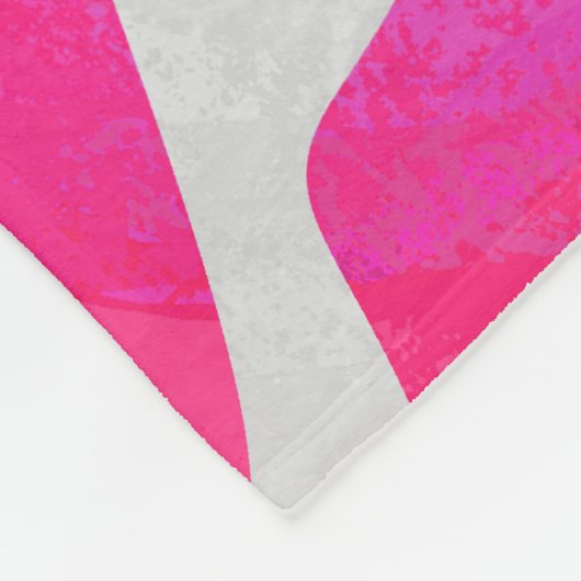 Zebra Hot Rosa und White Print Fleecedecke (Ecke)
