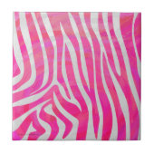Zebra Hot Rosa und White Print Fliese (Vorderseite)