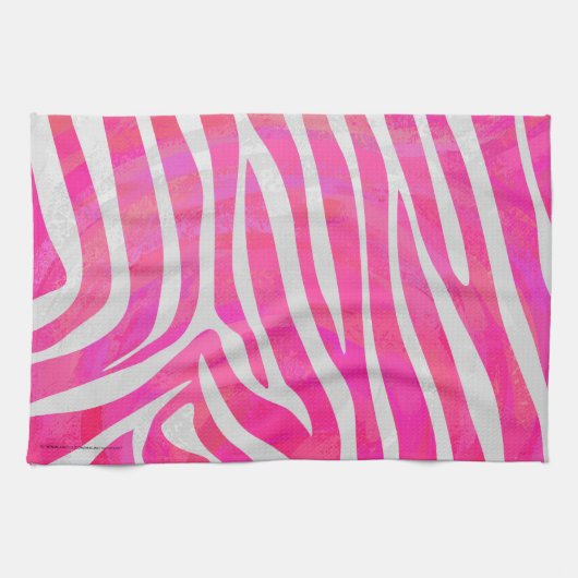 Zebra Hot Rosa und White Print Handtuch (Horizontal)
