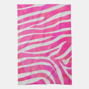 Zebra Hot Rosa und White Print Handtuch